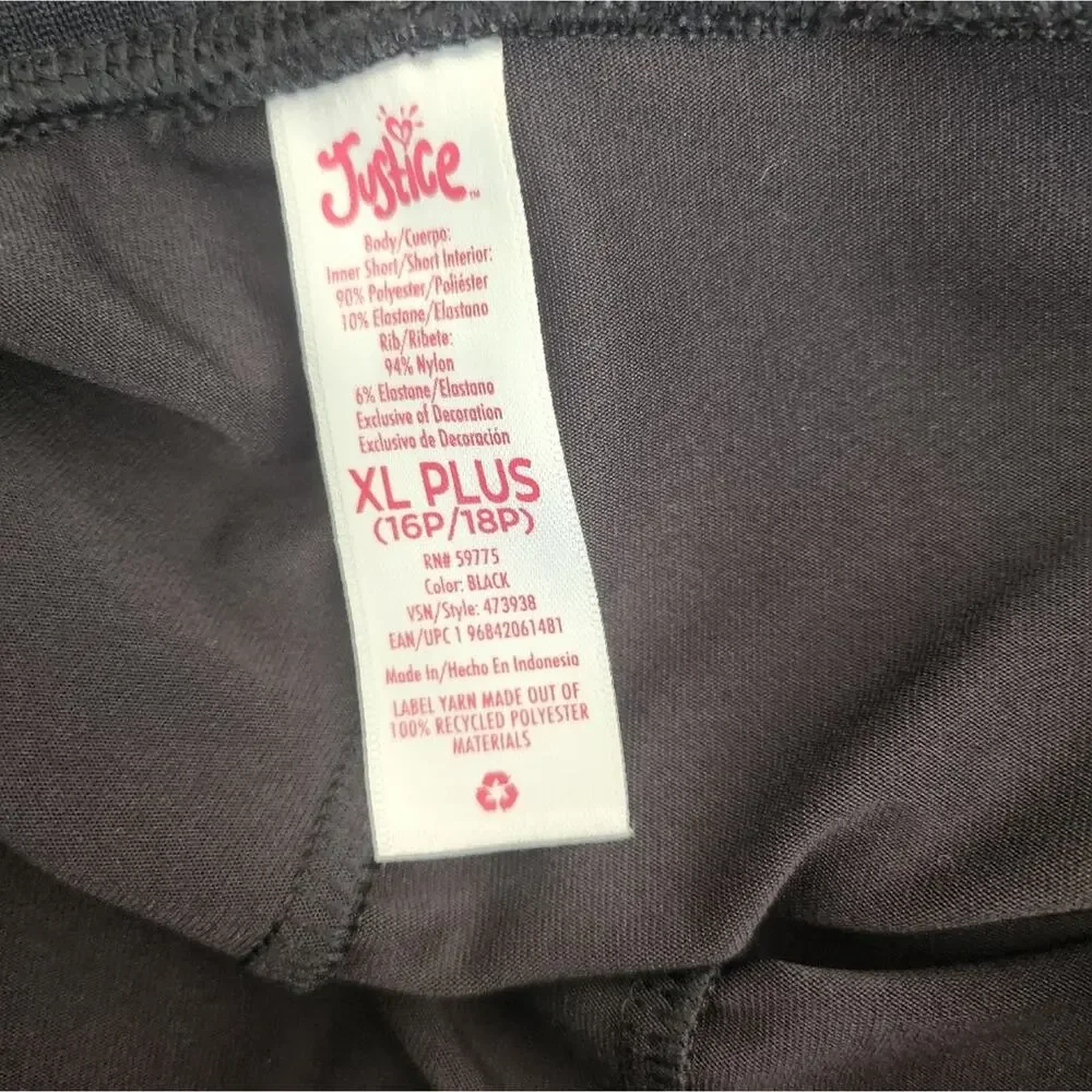 16 Justice Black Skort / Tennis Skirt